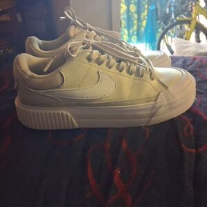 Nike Low-Top Platform Sneakers in Light Beige